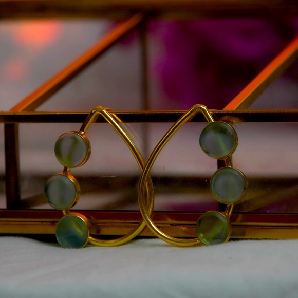 Zara Jewelry - Brand new Zara limited edition gold plated brass with raw stone earrings